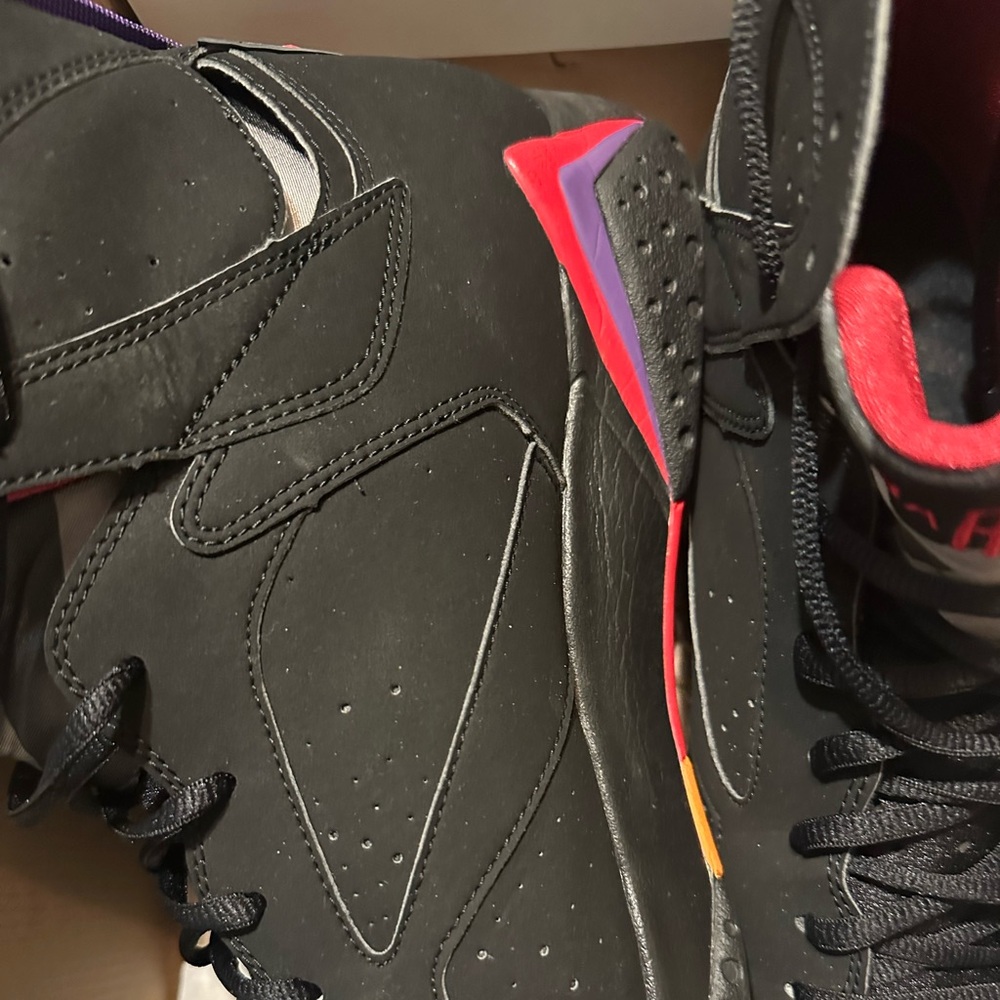 Jordan Air 7 Black and Violet Athletic Shoes - Picture 7 of 13